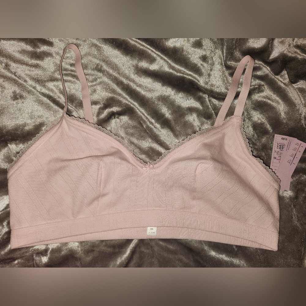 NWT XXL Wild Fable Light Pink Bra, Brallet,Bow, Adjustable Straps, Pretty